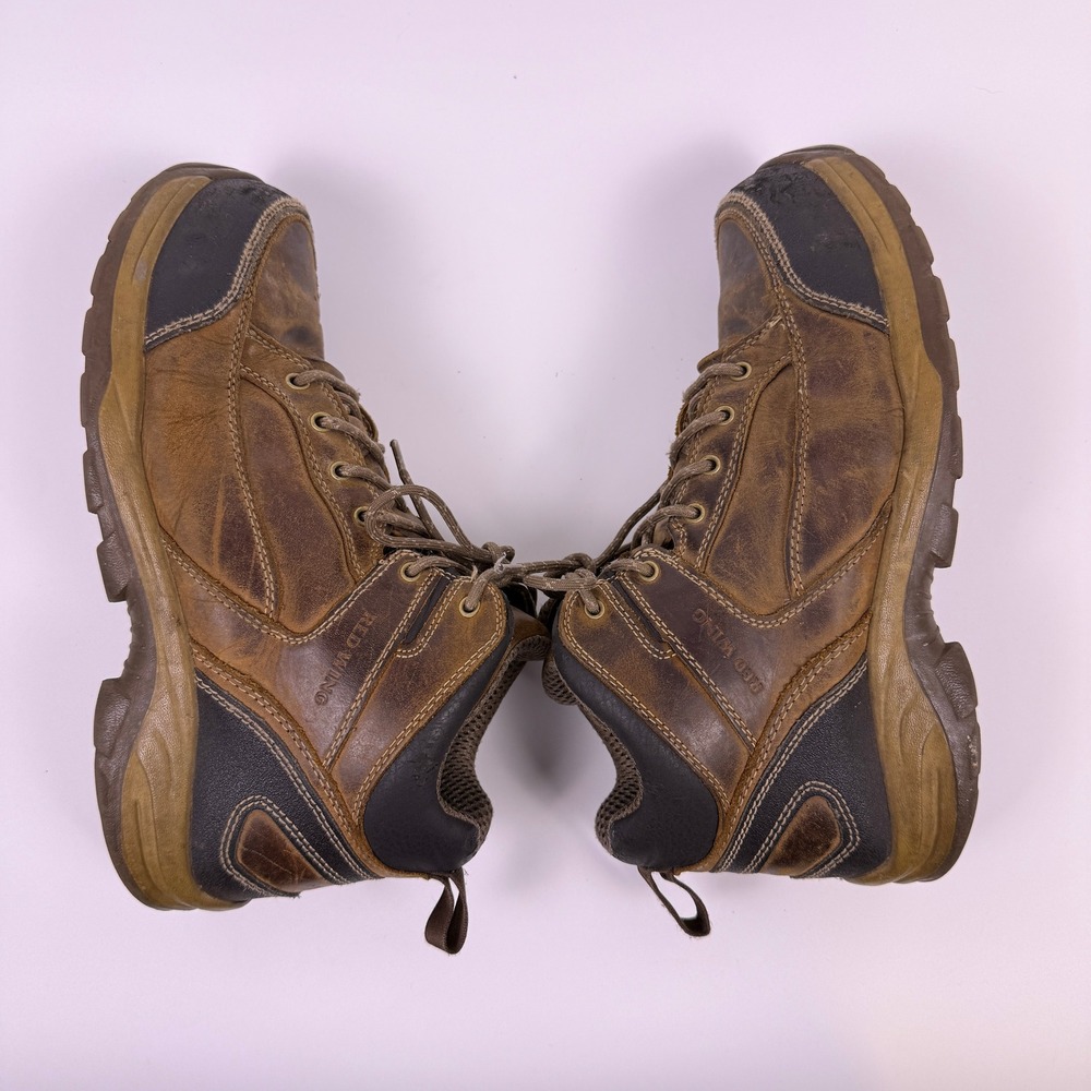 Red Wing Work Boots Mens 9 Brown Leather Steel Toe Safety Shoes Hiker - Picture 10 of 12